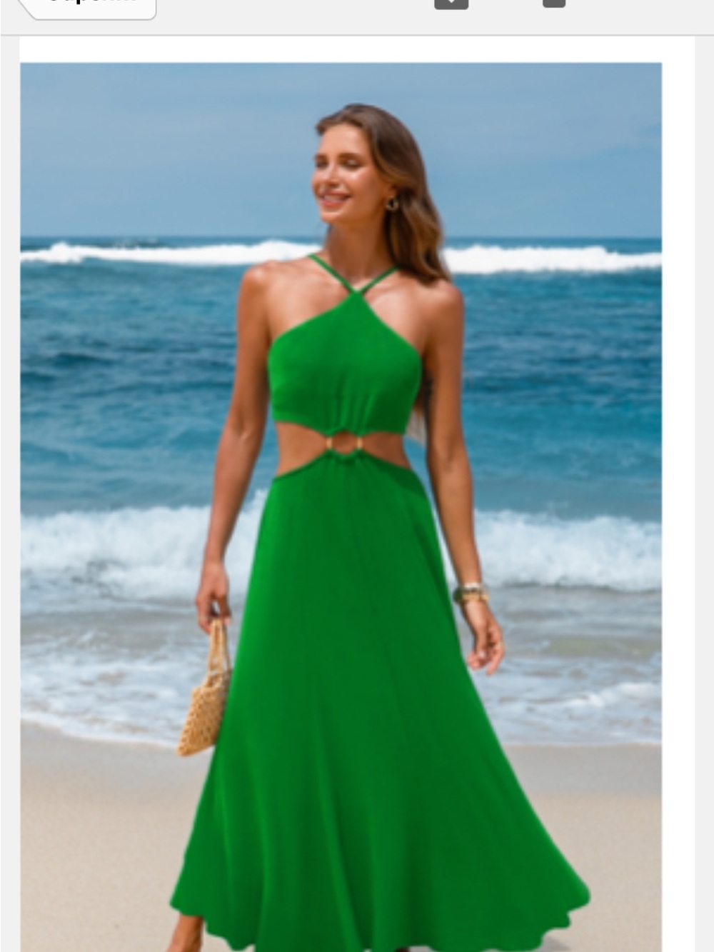 Cupshe Emerald Green Crisscross Halter Cutout Maxi Dress